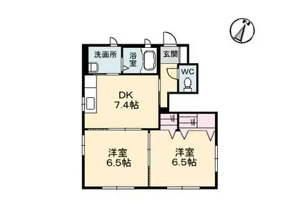 ラフィーネM A棟(2DK/1階)の間取り写真