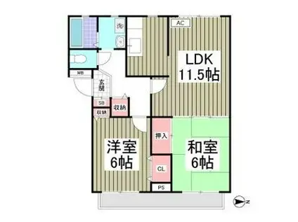 パークタウンIII(2LDK/1階)の間取り写真