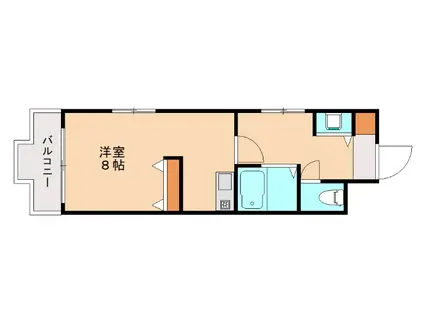 ラックユニティ上到津(ワンルーム/4階)の間取り写真