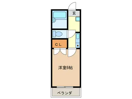 グリーハイツ(1K/2階)の間取り写真