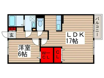 コモド八ヶ崎A(1LDK/2階)の間取り写真