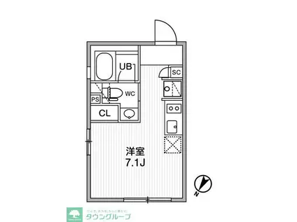 ASTILE幡ヶ谷(ワンルーム/2階)の間取り写真