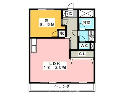 寺澤ハイツ(1LDK/6階)の間取り写真