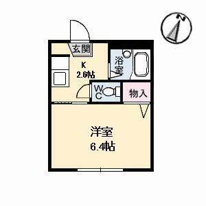 クレセント串山(1K/1階)の間取り写真