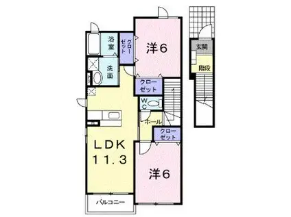 フローレンス御幸C(2LDK/2階)の間取り写真