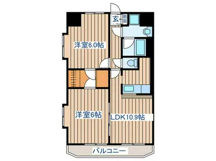ハバードリーム5番館(2LDK/3階)の間取り写真