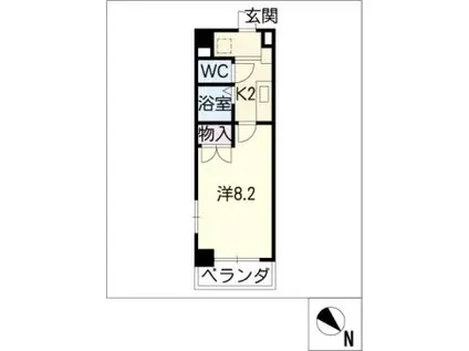 AIBAN(1K/2階)の間取り写真