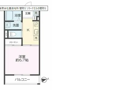 ソラーナエル(1K/2階)の間取り写真