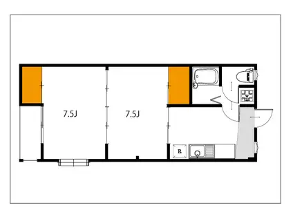 グリーンハイツ原尾島(2DK/3階)の間取り写真