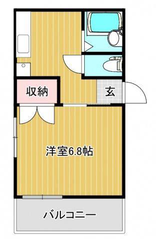 メゾンサンシャイン(1K/3階)の間取り写真