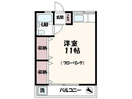 ライブスクウェア仙川(ワンルーム/1階)の間取り写真