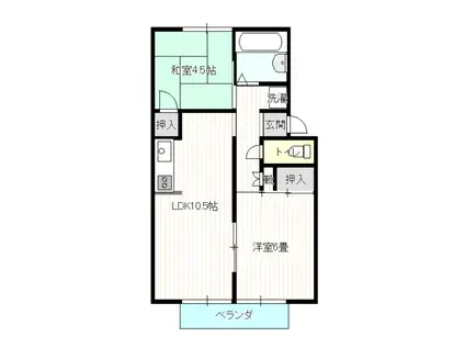 サンコーポプレジール(2LDK/2階)の間取り写真