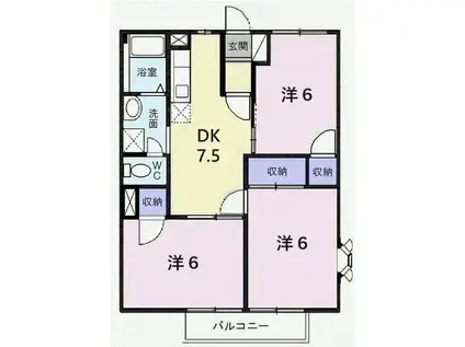 アメニティコーポ(3DK/2階)の間取り写真