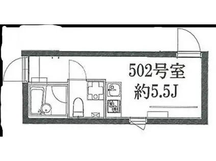 ゴールドシティ小山(ワンルーム/5階)の間取り写真