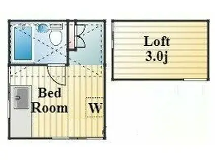 フラワーハイツ(ワンルーム/1階)の間取り写真