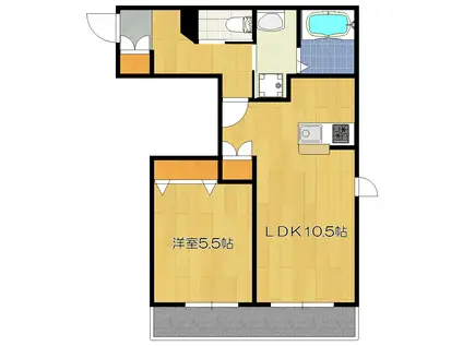 BRILLIANCE HOUSEブリリアン ハウス(1LDK/2階)の間取り写真