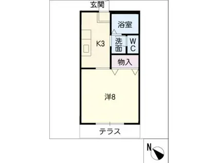 アベニューSHIROKO(1K/1階)の間取り写真