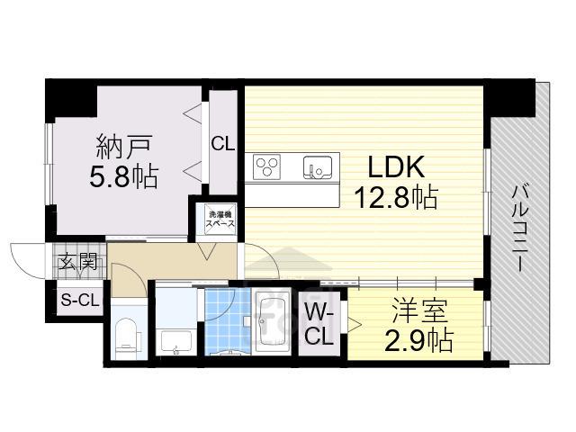 スプランディッドライズ新大阪ノース(1SLDK/5階)の間取り写真