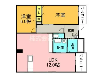 エトワールヴィル-R小阪本町レジデンス(2LDK/2階)の間取り写真