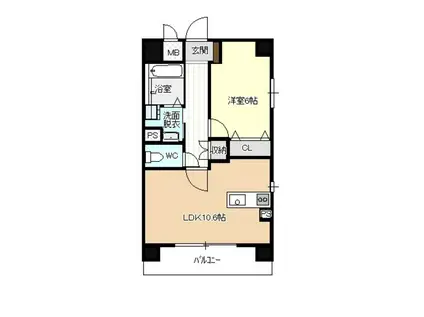 トパーズ(1LDK/2階)の間取り写真
