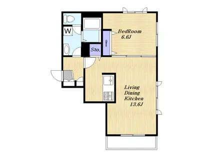 ラシーヌ中野島(1LDK/3階)の間取り写真