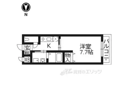 バルカ神光院(1K/3階)の間取り写真