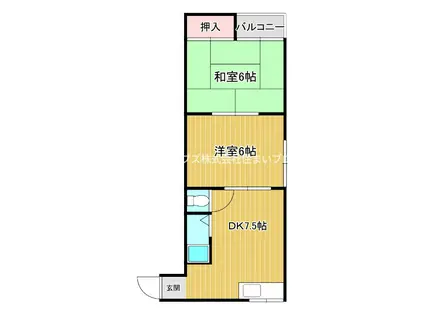 秀和ハイツ1(2DK/3階)の間取り写真