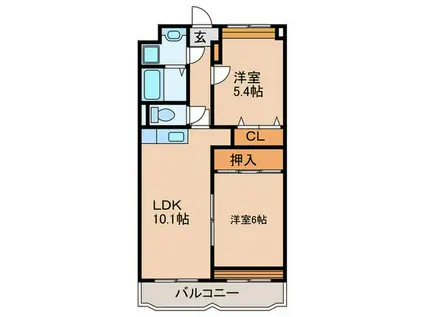 タイガーマンション(2LDK/3階)の間取り写真