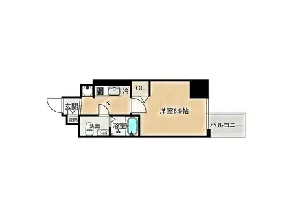 エグゼ大阪CITYルーエ(1K/8階)の間取り写真