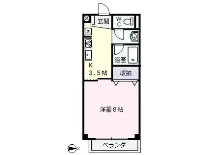 コーポラス沢上I(1K/1階)の間取り写真