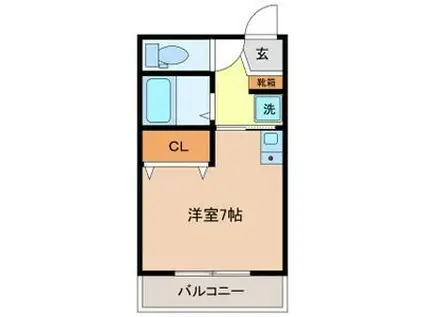 プライム富洲原(ワンルーム/3階)の間取り写真