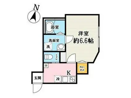 ノガワテラス(1K/2階)の間取り写真