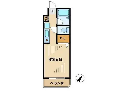 セゾン伊藤(1K/2階)の間取り写真