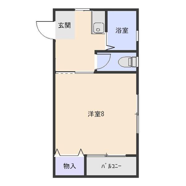 サンピュアJ(1K/2階)の間取り写真