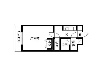 BLESS VIEW(1K/2階)の間取り写真