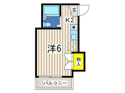 USOタキア(1K/2階)の間取り写真