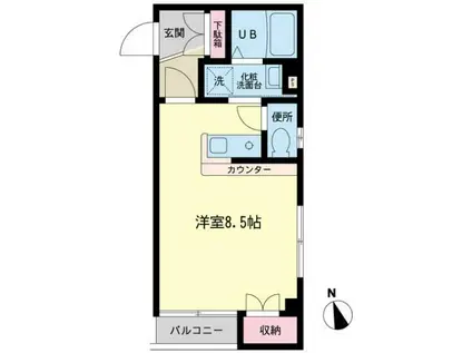 イナハイム田無(ワンルーム/1階)の間取り写真