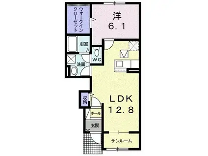 エベントIII(1LDK/1階)の間取り写真