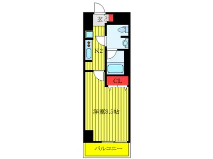 プルス上十条(1K/3階)の間取り写真