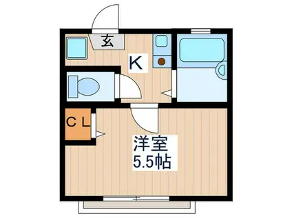 メゾン・ド・U(1K/1階)の間取り写真