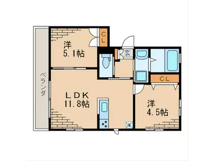 TOKI目白台(2LDK/2階)の間取り写真