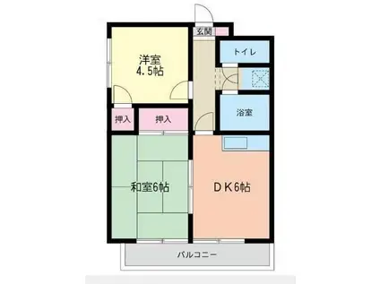 牧サンロイヤル(2DK/4階)の間取り写真