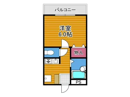 ボワリジェール(1K/2階)の間取り写真