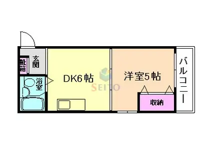 ラ・サルビア桜塚(1DK/4階)の間取り写真