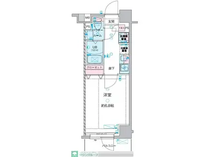 GENOVIA西川口IV(1K/2階)の間取り写真