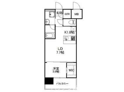 ALFACIO DE CLAVE(1LDK/8階)の間取り写真