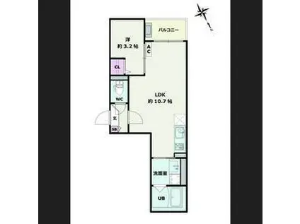 JACK WAKAMATSUI(1LDK/1階)の間取り写真