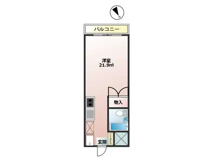 レジデンス美奈真(ワンルーム/2階)の間取り写真