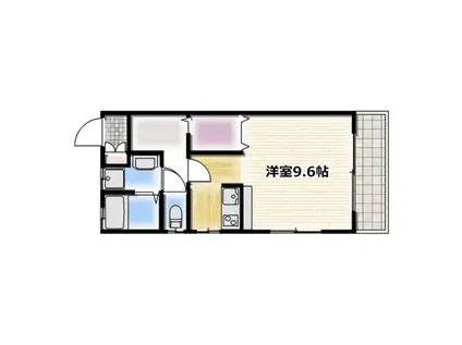 セラピス横濱(1K/2階)の間取り写真