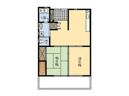 シティビルまなび野 1号棟(2DK/3階)の間取り写真